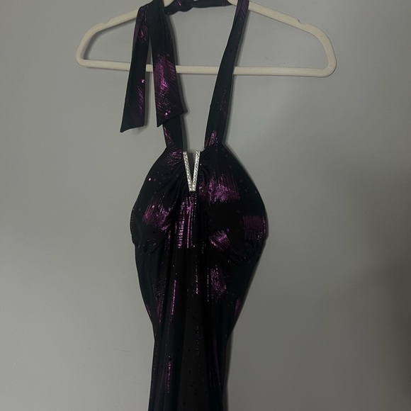 Taboo Y2K Metallic Halter V-Front Mini Dress/Tank Top Small - Picture 3 of 7